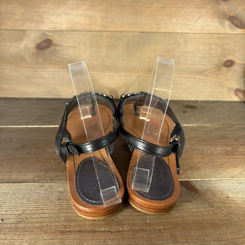coach sammy womens size 9 shoes black t strap slingback thong comfort sandals